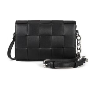 Small Black Crossbody Purse with Chain Strap & Magnetic Closure